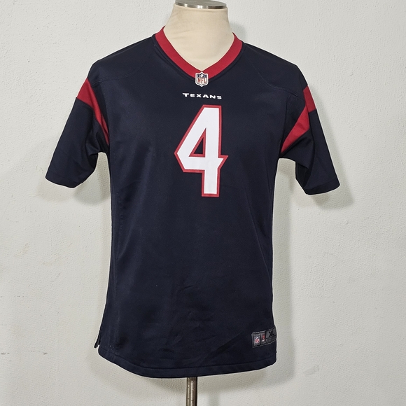 NFL Other - NFL Texans #4 Navy and Red Football Jersey